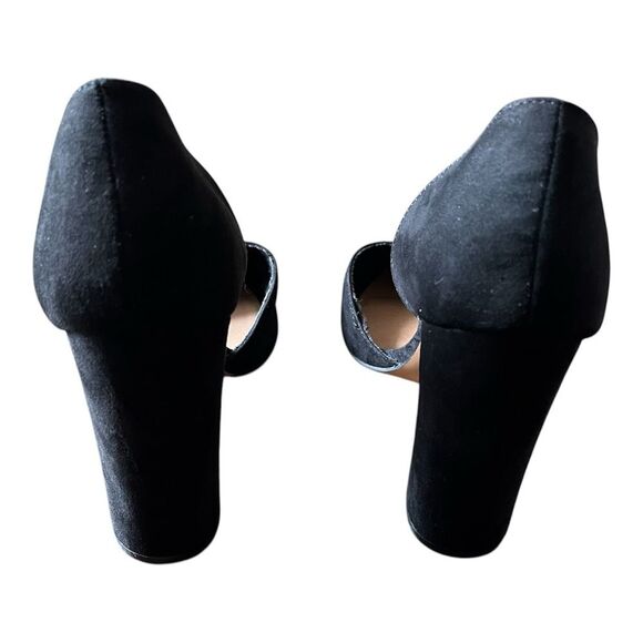 ASOS DESIGN Black Faux Suede Waiter D'orsay High Heels Size 9 - Picture 3 of 9